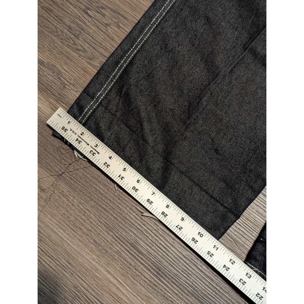 Karl Kani Baggy Barrel Jeans Dark Wash Black Distressed 38x32 Y2K Streetwear - Picture 3 of 9